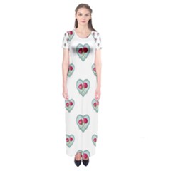 Love Ornate Motif Print Short Sleeve Maxi Dress by dflcprintsclothing