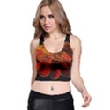 Marigold on Black Racer Back Crop Top View1