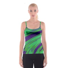 Swish Green Blue Spaghetti Strap Top by BrightVibesDesign