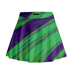 Swish Green Blue Mini Flare Skirt by BrightVibesDesign