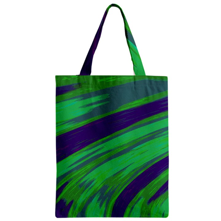 Swish Green Blue Zipper Classic Tote Bag