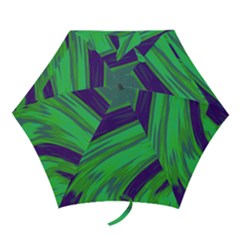 Swish Green Blue Mini Folding Umbrellas by BrightVibesDesign