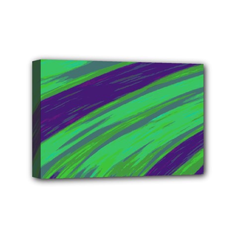 Swish Green Blue Mini Canvas 6  X 4  by BrightVibesDesign