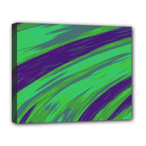 Swish Green Blue Deluxe Canvas 20  X 16   by BrightVibesDesign