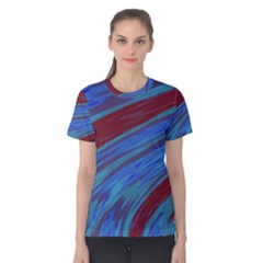 Swish Blue Red Abstract Women s Cotton Tee