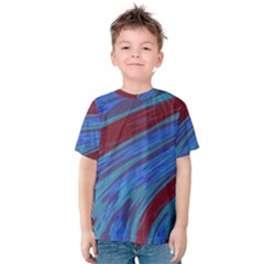 Swish Blue Red Abstract Kid s Cotton Tee