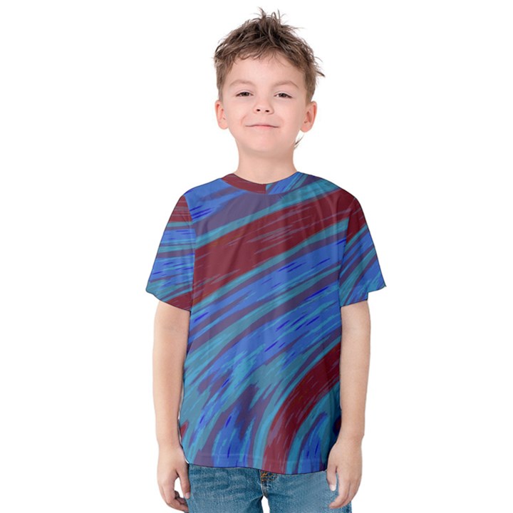 Swish Blue Red Abstract Kid s Cotton Tee