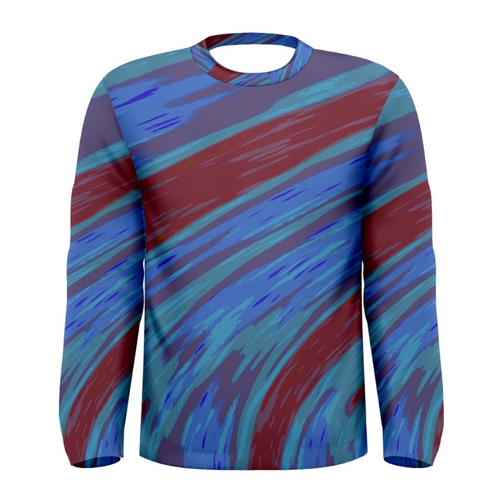 Swish Blue Red Abstract Men s Long Sleeve Tee