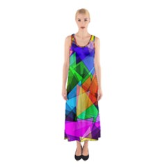 Colorful Triangles                                                                  Full Print Maxi Dress by LalyLauraFLM