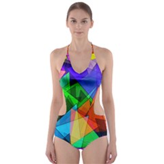 Colorful Triangles                                                                  Cut-out One Piece Swimsuit by LalyLauraFLM