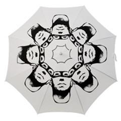 Baldhead Hero Comic Illustration Straight Umbrellas by dflcprints