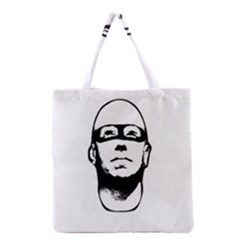 Baldhead Hero Comic Illustration Grocery Tote Bag by dflcprints