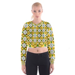 Summer Festive In Green Grass  Women s Cropped Sweatshirt