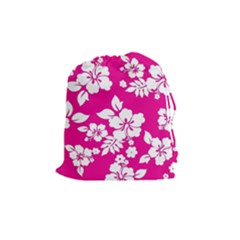 Pink Hawaiian Drawstring Pouches (medium) 