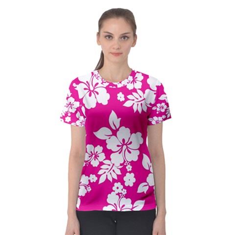 Pink Hawaiian Women s Sport Mesh Tee by AlohaStore