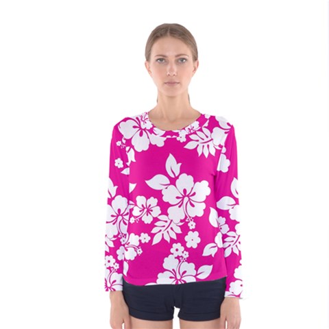 Pink Hawaiian Women s Long Sleeve Tee by AlohaStore