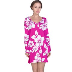 Pink Hawaiian Long Sleeve Nightdress