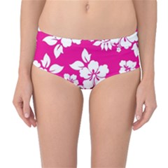 Pink Hawaiian Mid-waist Bikini Bottoms