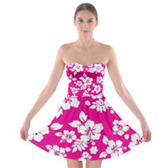 Pink Hawaiian Strapless Dresses by AlohaStore