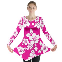 Pink Hawaiian Long Sleeve Tunic  by AlohaStore