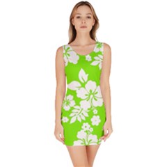 Lime Hawaiian Sleeveless Bodycon Dress