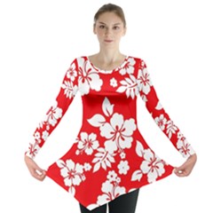 Red Hawaiian Long Sleeve Tunic 