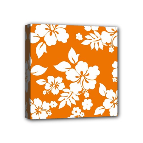 Orange Hawaiian Mini Canvas 4  X 4  by AlohaStore