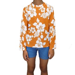 Orange Hawaiian Kid s Long Sleeve Swimwear by AlohaStore