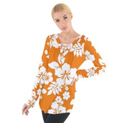 Orange Hawaiian Women s Tie Up Tee by AlohaStore