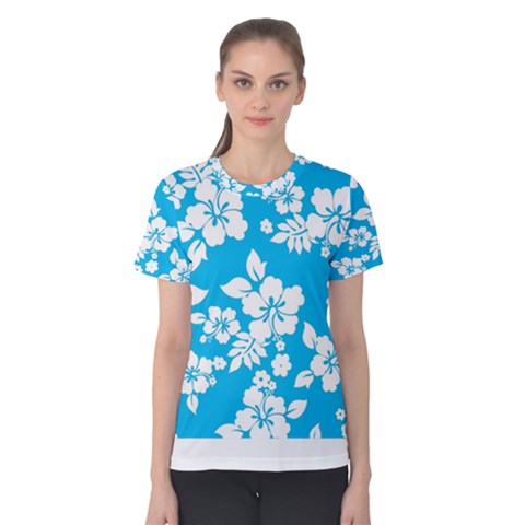 Light Blue Hawaiian Women s Cotton Tee by AlohaStore