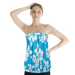 Light Blue Hawaiian Strapless Top by AlohaStore