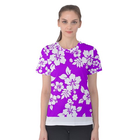 Purple Hawaiian Women s Cotton Tee by AlohaStore