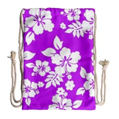 Purple Hawaiian Drawstring Bag (large) by AlohaStore