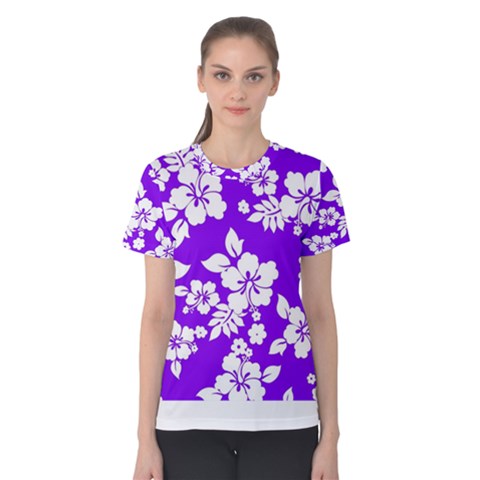 Violet Hawaiian Women s Cotton Tee by AlohaStore