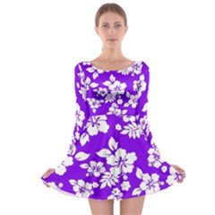 Violet Hawaiian Long Sleeve Skater Dress by AlohaStore