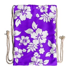 Violet Hawaiian Drawstring Bag (large) by AlohaStore