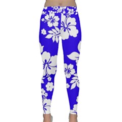 Deep Blue Hawaiian Yoga Leggings by AlohaStore