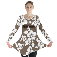 Sepia Hawaiian Long Sleeve Tunic  by AlohaStore