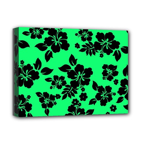 Dark Lime Hawaiian Deluxe Canvas 16  X 12   by AlohaStore