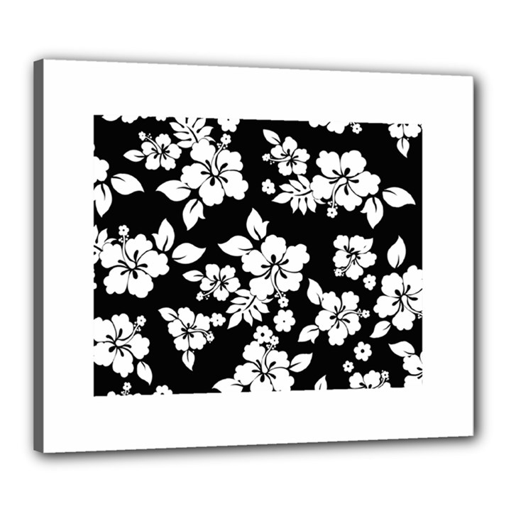 Black And White Hawaiian Canvas 24  x 20 