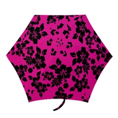 Dark Baby Pink Hawaiian Mini Folding Umbrellas by AlohaStore