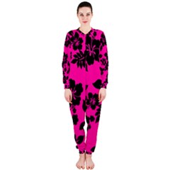 Dark Baby Pink Hawaiian Onepiece Jumpsuit (ladies) 