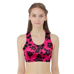 Dark Pink Hawaiian Women s Sports Bra With Border by AlohaStore