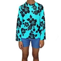 Blue Dark Hawaiian Kid s Long Sleeve Swimwear by AlohaStore