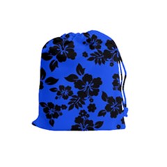 Dark Blue Hawaiian Drawstring Pouches (large)  by AlohaStore