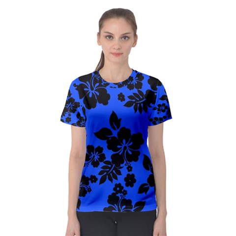 Dark Blue Hawaiian Women s Sport Mesh Tee by AlohaStore