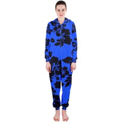 Dark Blue Hawaiian Hooded Jumpsuit (ladies)  by AlohaStore