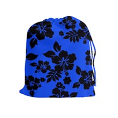 Dark Blue Hawaiian Drawstring Pouches (extra Large) by AlohaStore