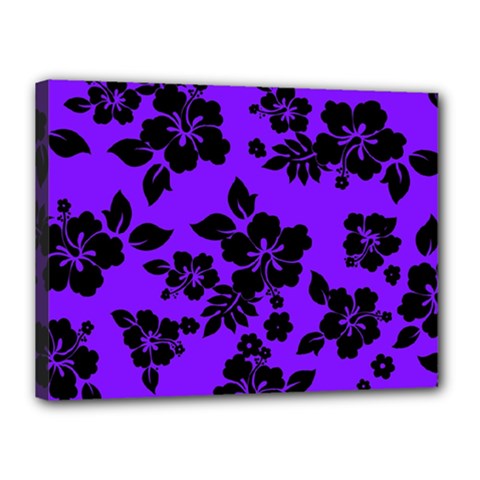 Violet Dark Hawaiian Canvas 16  X 12  by AlohaStore