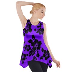 Violet Dark Hawaiian Side Drop Tank Tunic by AlohaStore